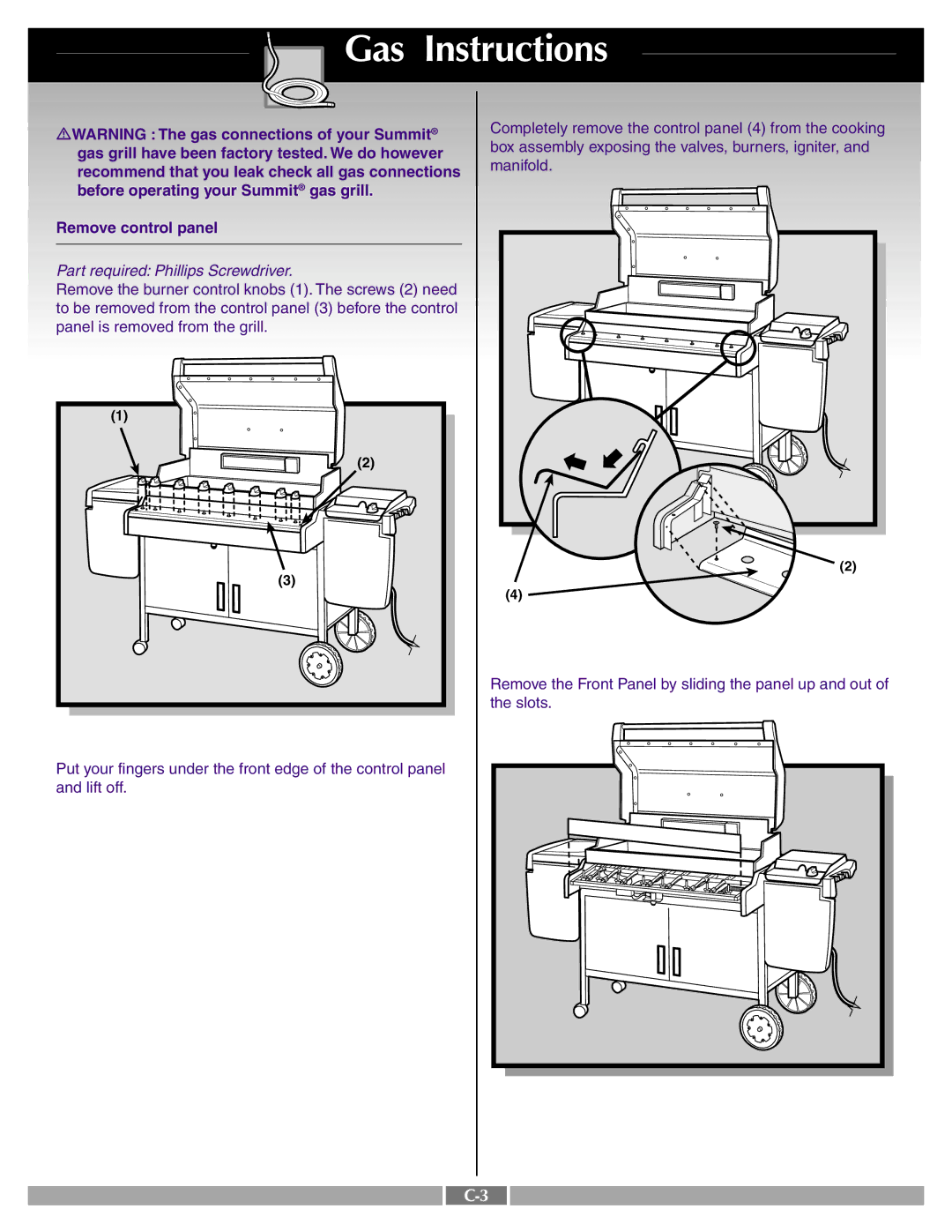 Weber 41996 manual Completely remove the control panel 4 from the cooking 