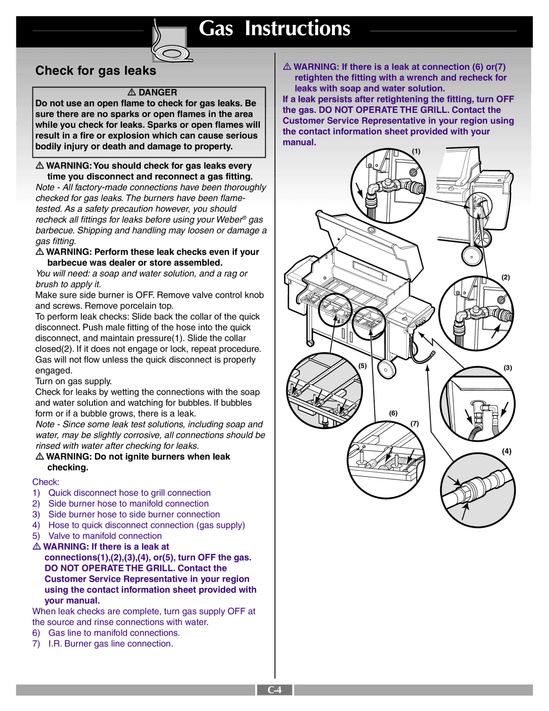 Weber 41996 Check for gas leaks, Your manual 