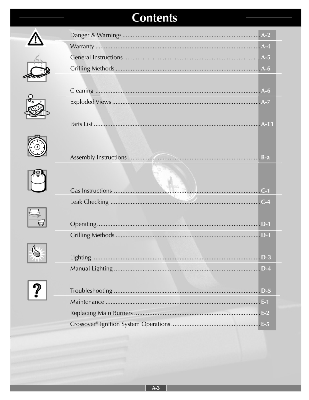 Weber 42090 manual Contents 