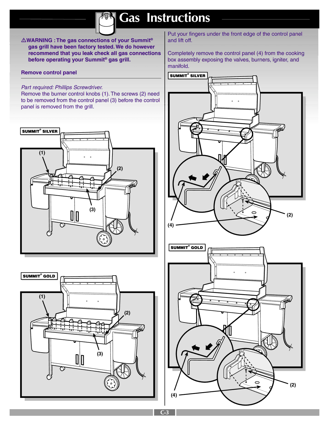 Weber 42090 manual Before operating your Summit gas grill 