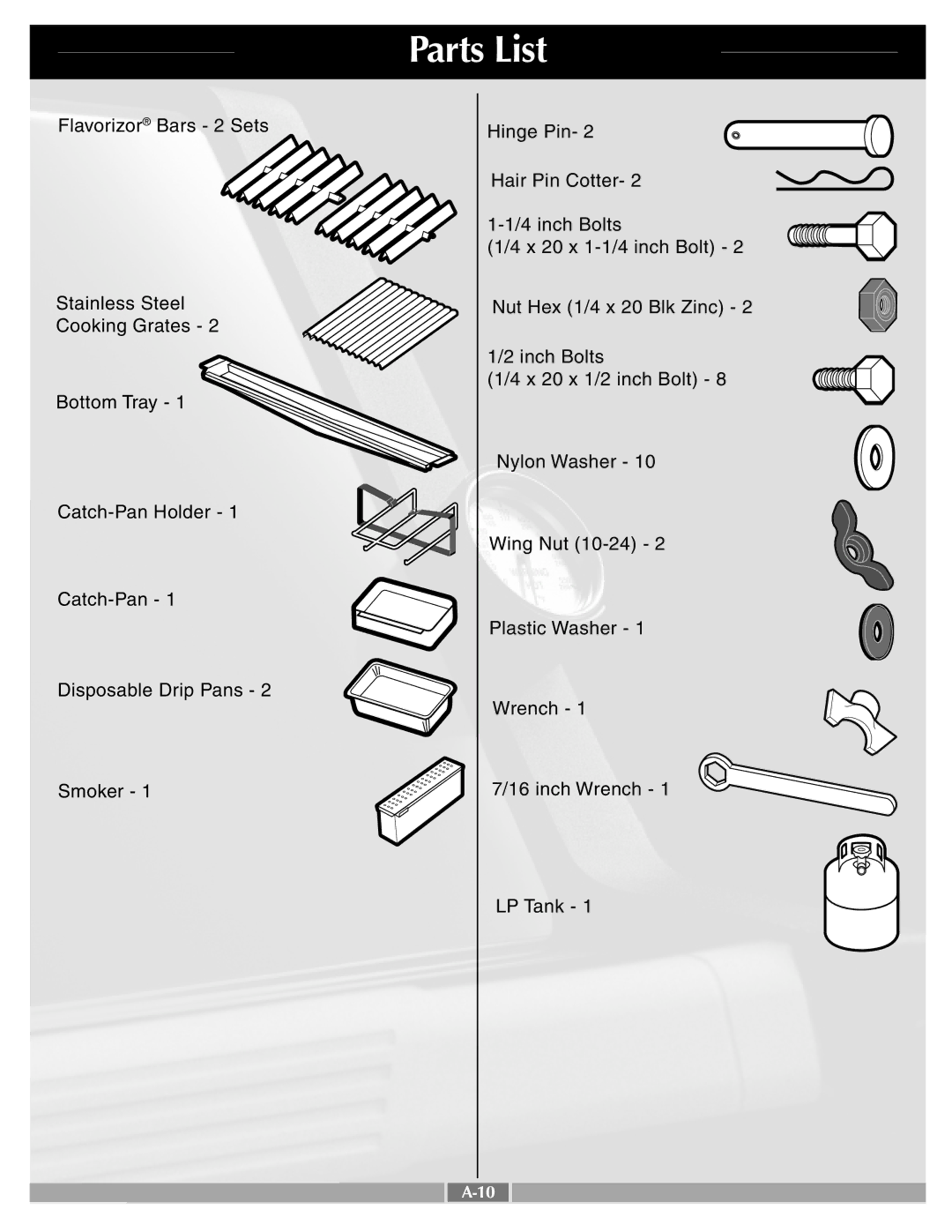 Weber 42092 manual Parts List 