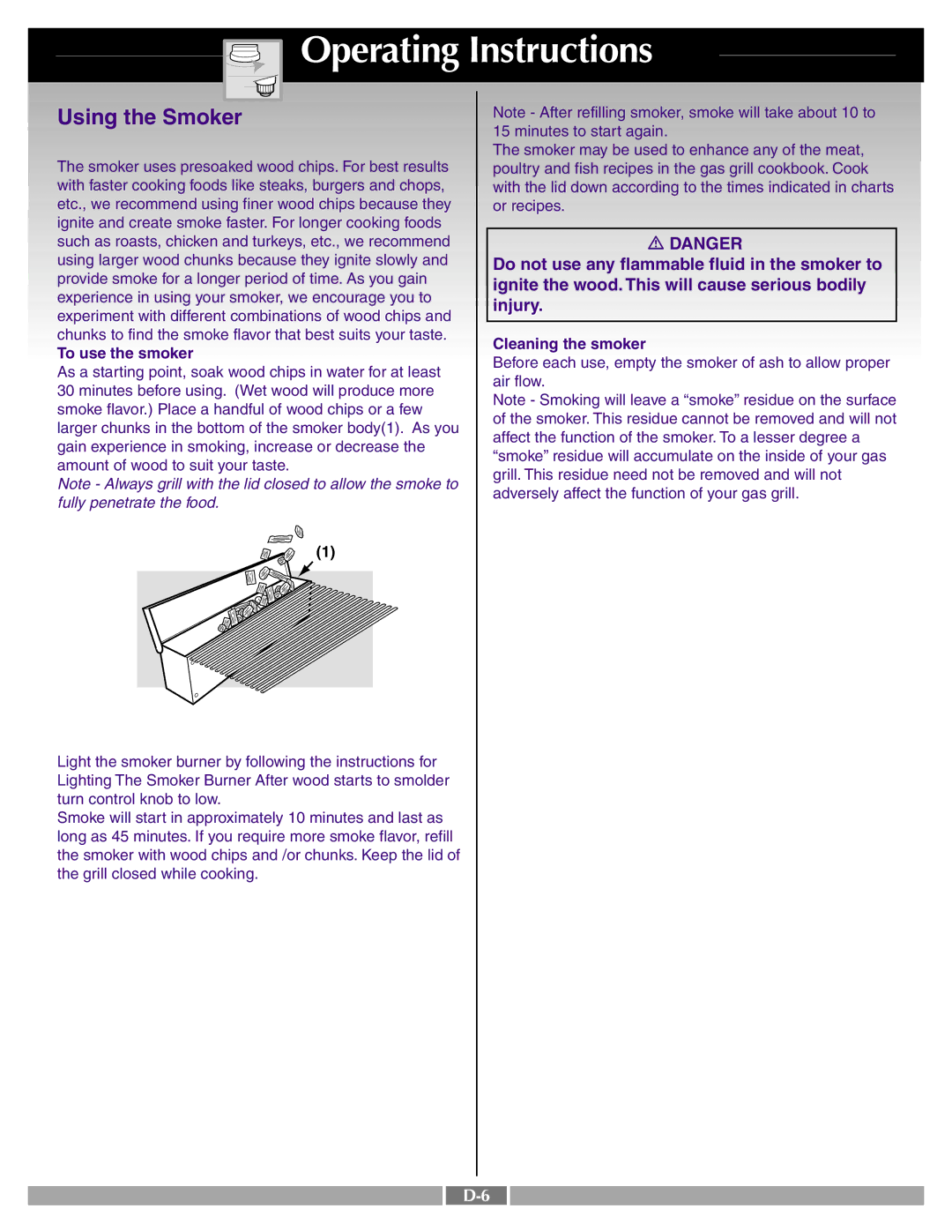 Weber 42092 manual Using the Smoker 