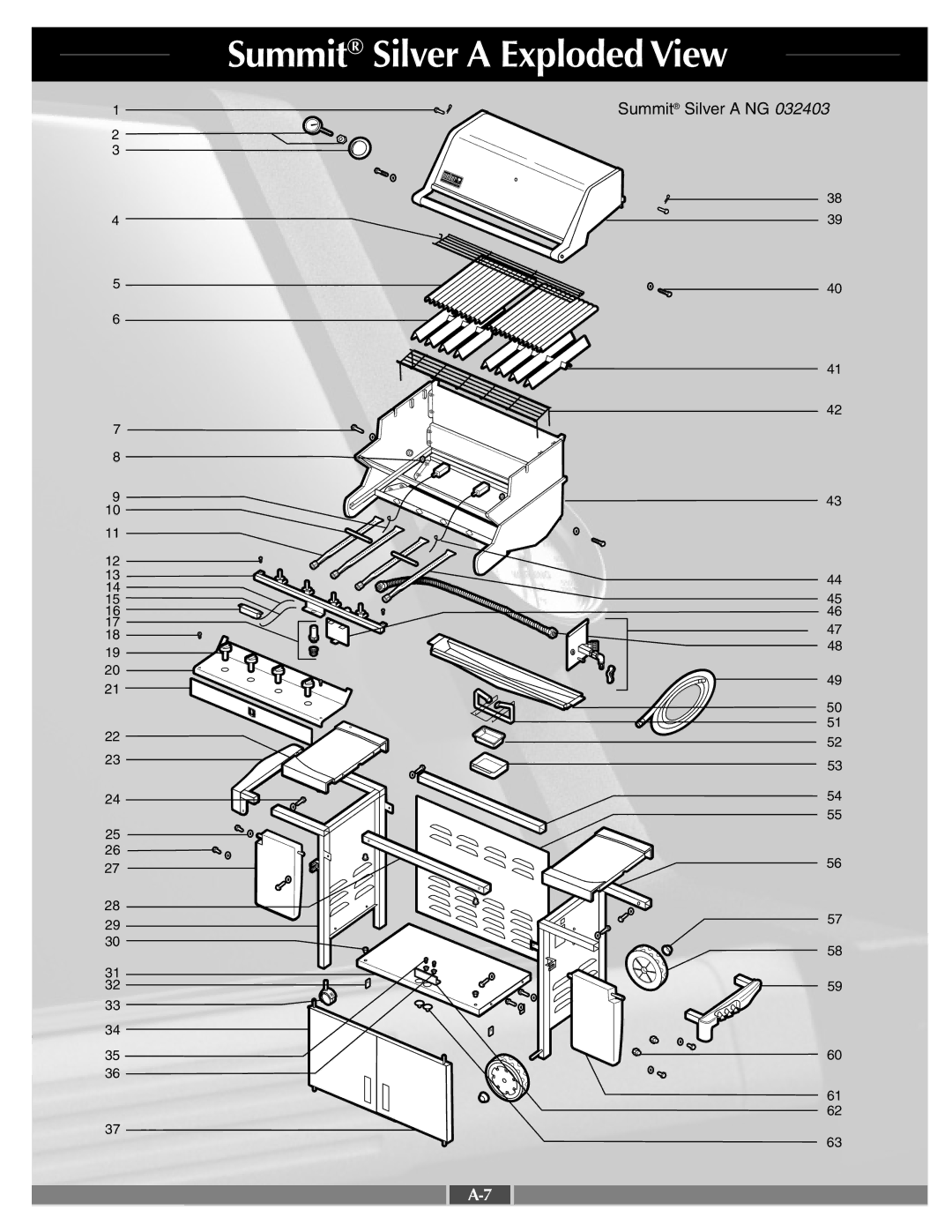 Weber 42095 manual Summit Silver a Exploded View 