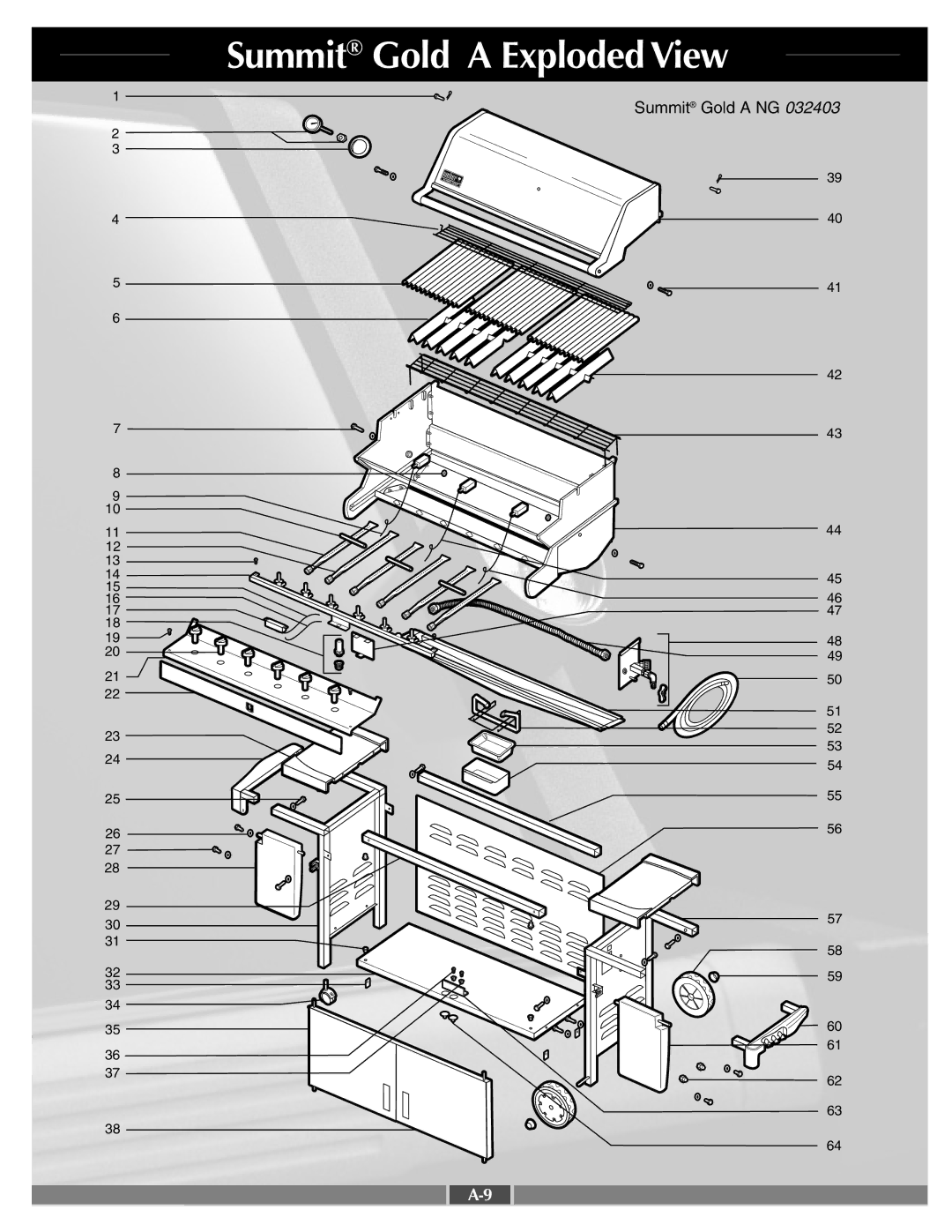 Weber 42095 manual Summit Gold a Exploded View 