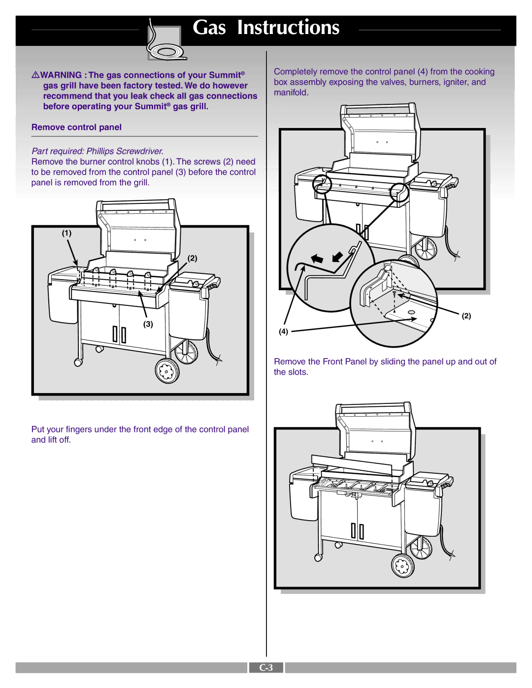 Weber 42097 manual Completely remove the control panel 4 from the cooking 