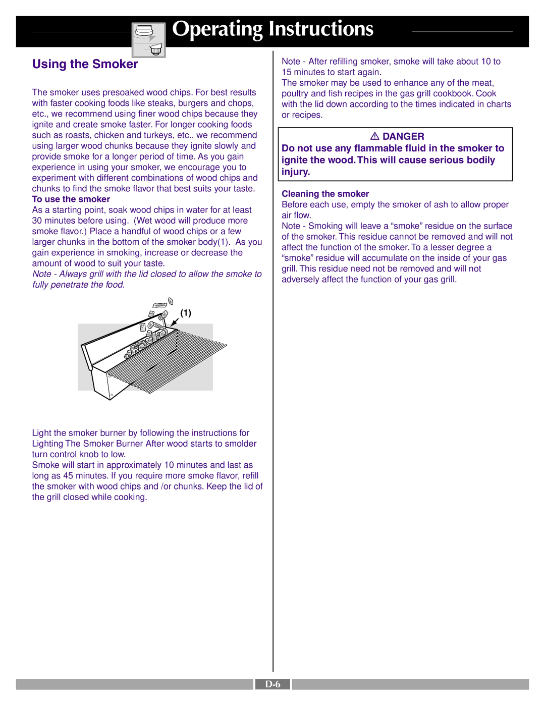 Weber 42097 manual Using the Smoker, To use the smoker 