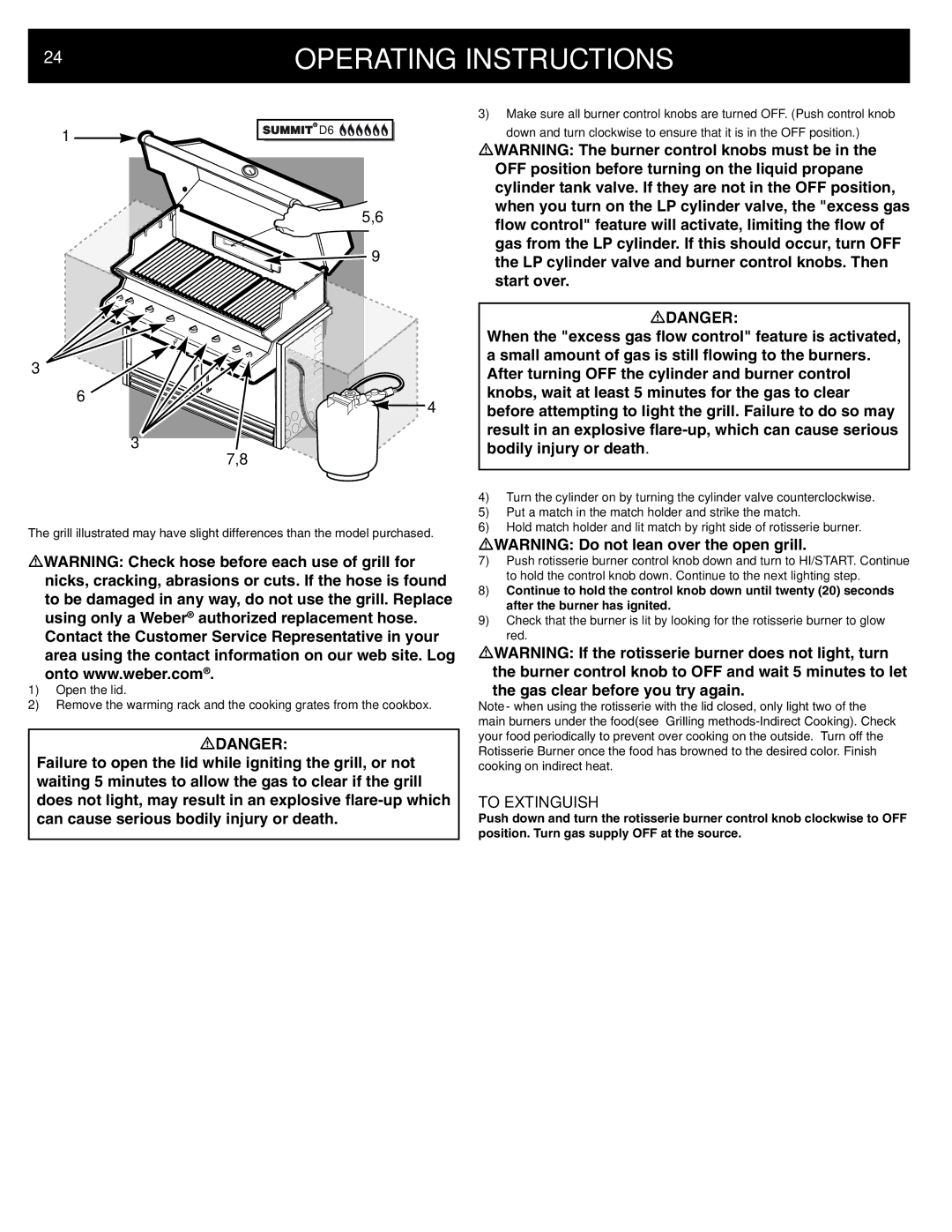 Weber 42372 manual Operating Instructions 