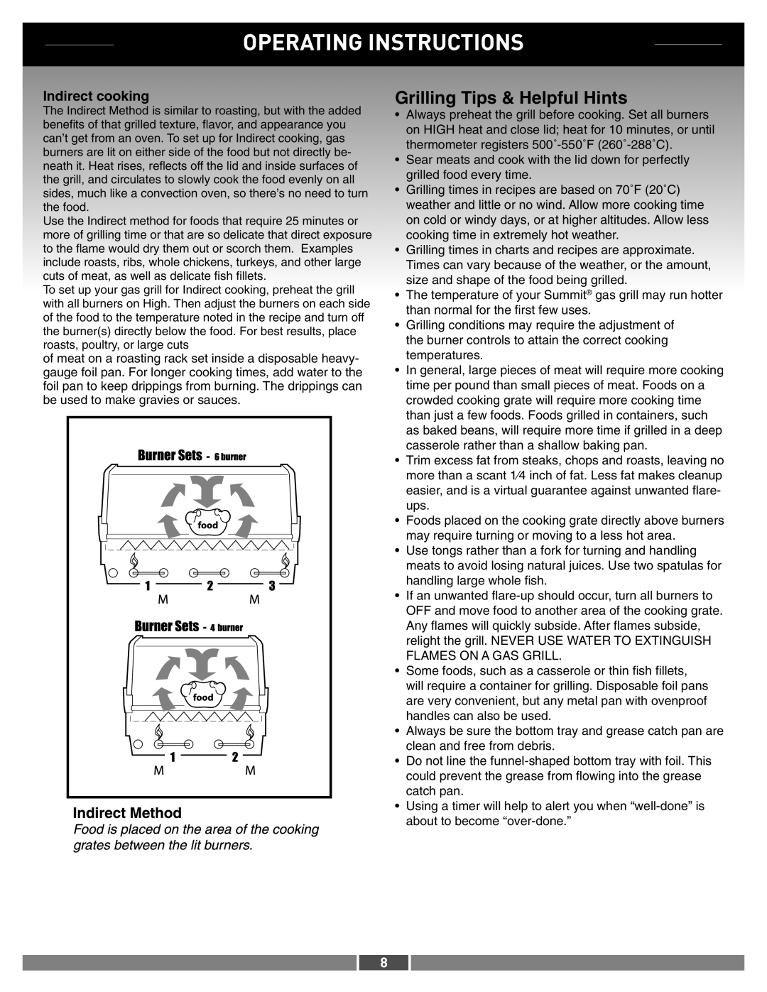 Weber 42373 manual Grilling Tips & Helpful Hints, Indirect cooking 