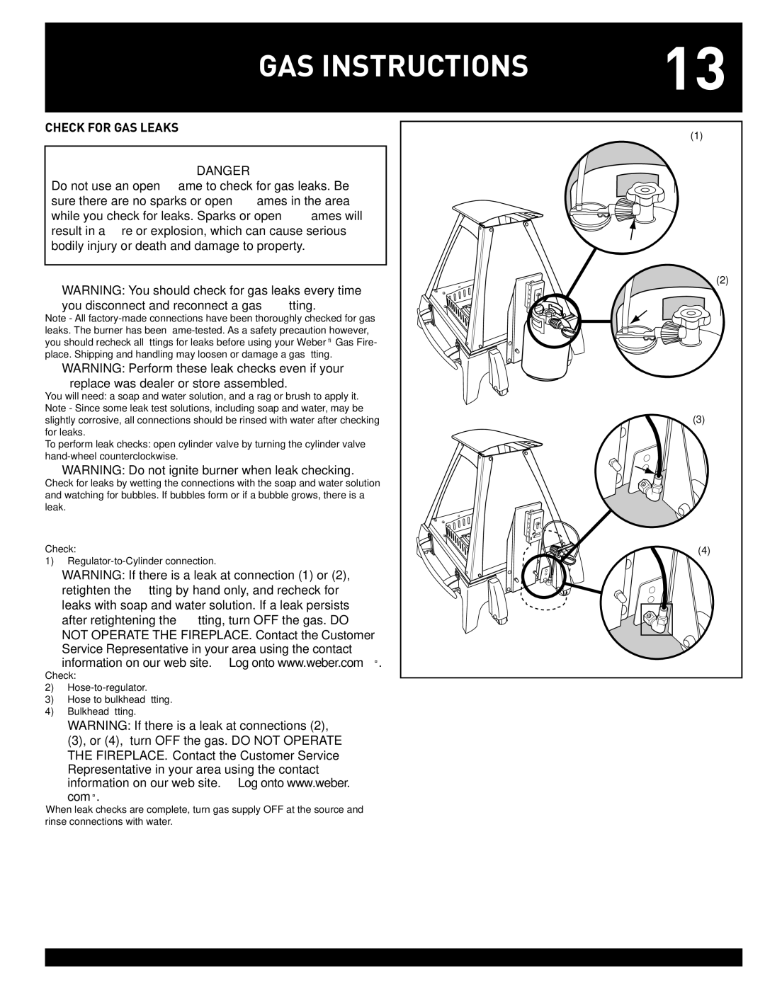 Weber #43028 manual GAS Instructions 