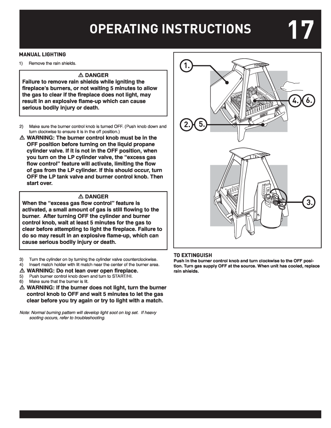Weber #43028 manual Operating Instructions, Manual Lighting 