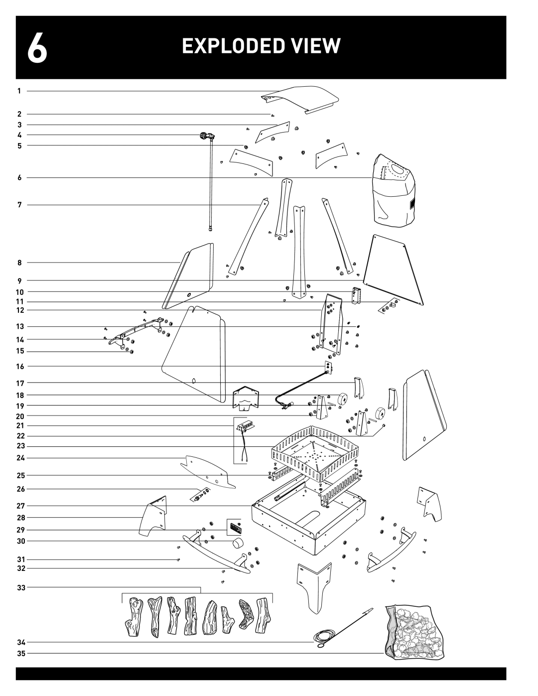 Weber #43028 manual Exploded View, 1 2 3 4 5 6 7 8 9 10 11 12 13 14 15, 20 21 22 23 24 25 27 28 29 30 31 