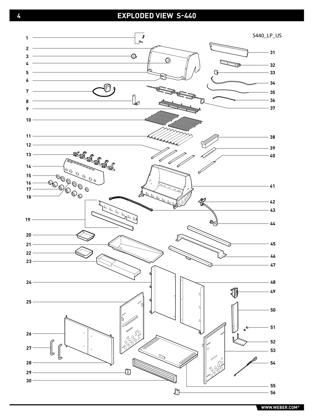 Weber 43143 manual Exploded View S-440 