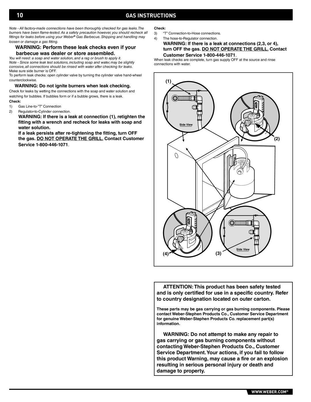 Weber 43176 manual Check 