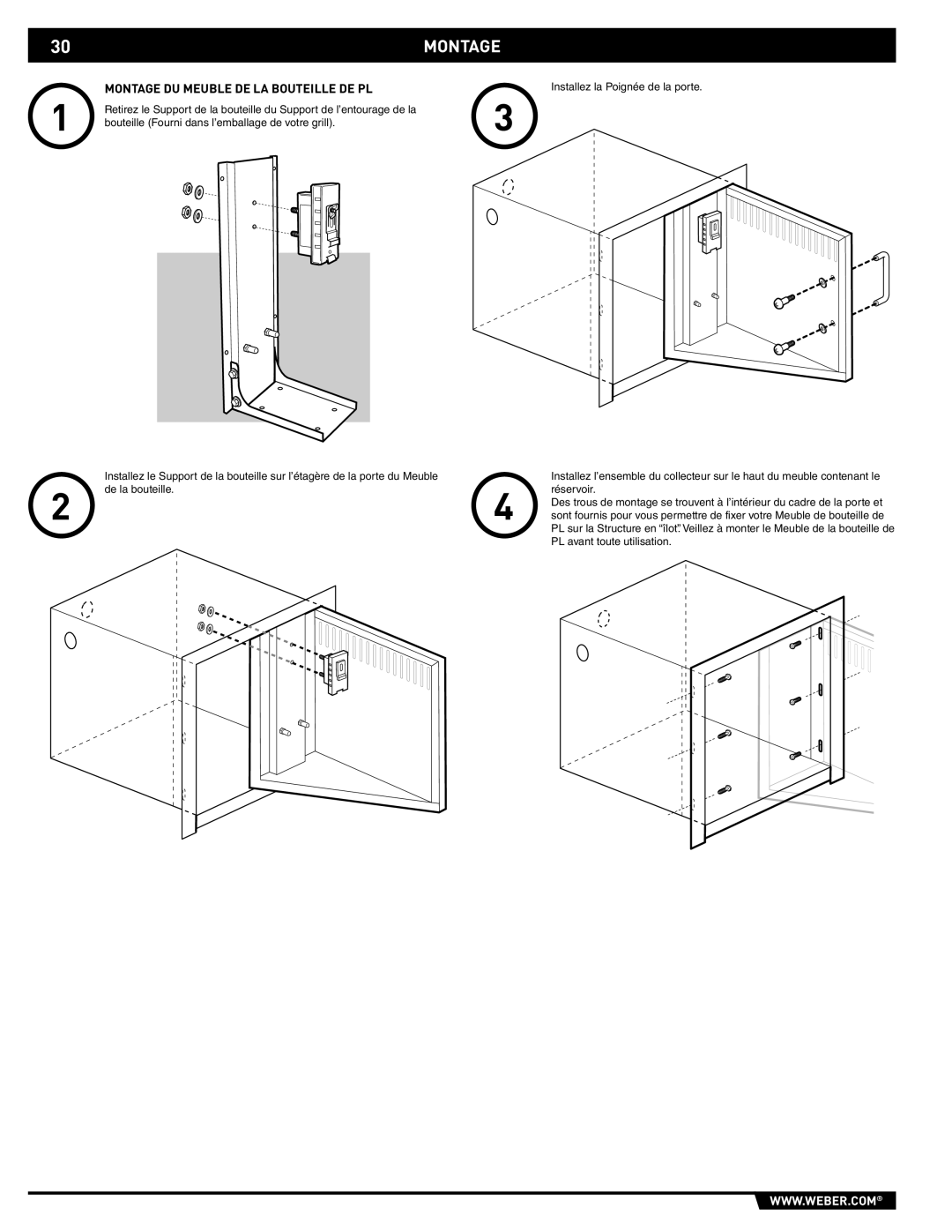 Weber 43176 manual Montage DU Meuble DE LA Bouteille DE PL 