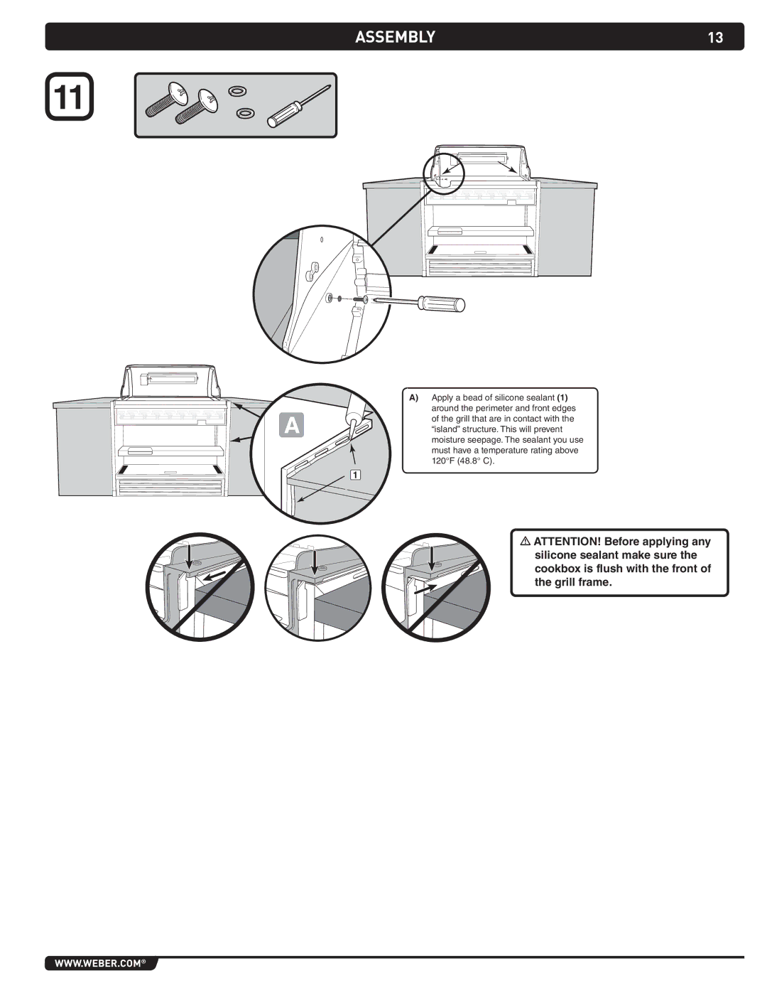 Weber 43267 manual Assembly 