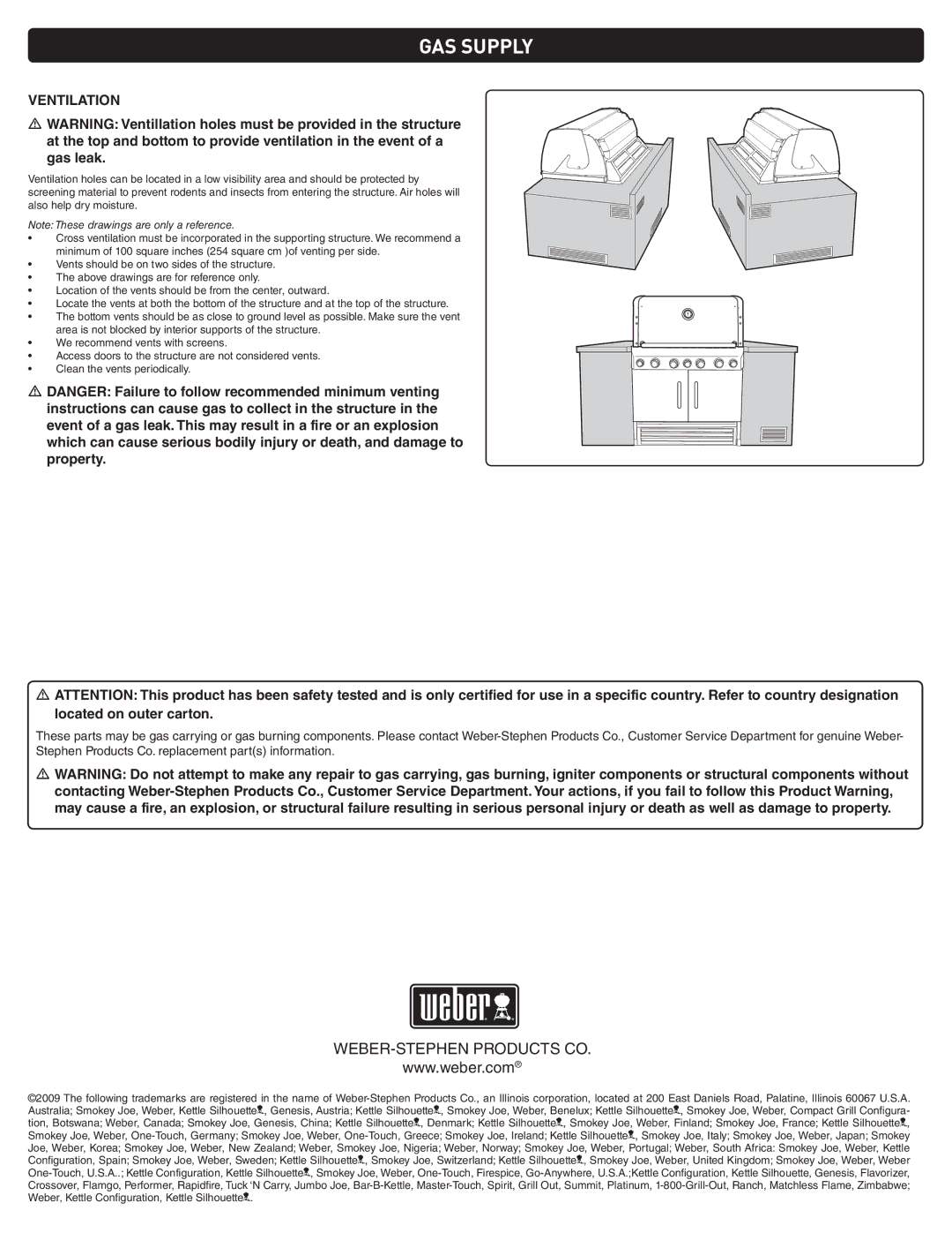 Weber 43267 manual WEBER-STEPHEN Products CO 