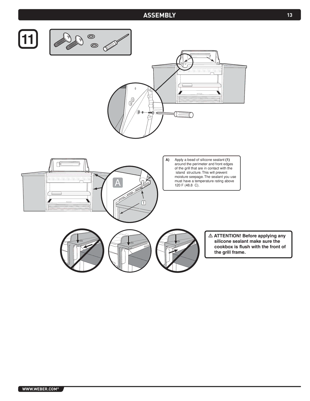 Weber 43270 manual Assembly 