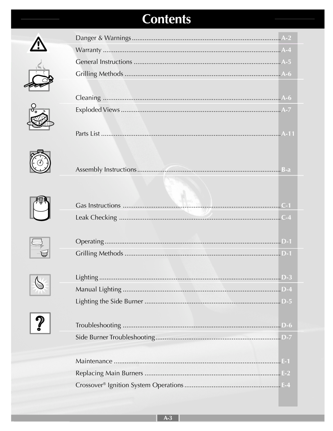 Weber 43720 manual Contents 