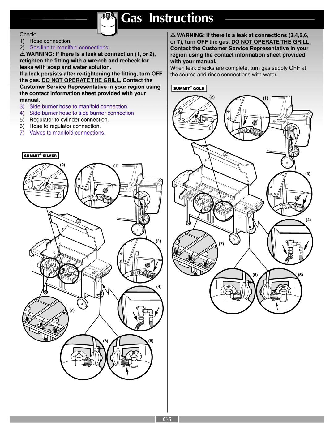 Weber 43720 manual Contact the Customer Service Representative in your, Region using the contact information sheet provided 