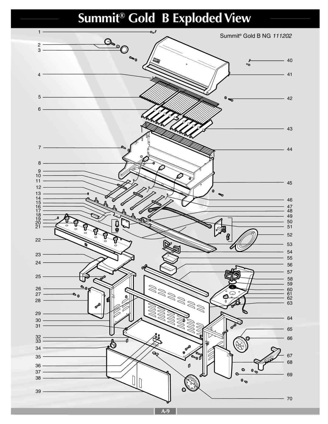 Weber 43721 manual Summit Gold B Exploded View 