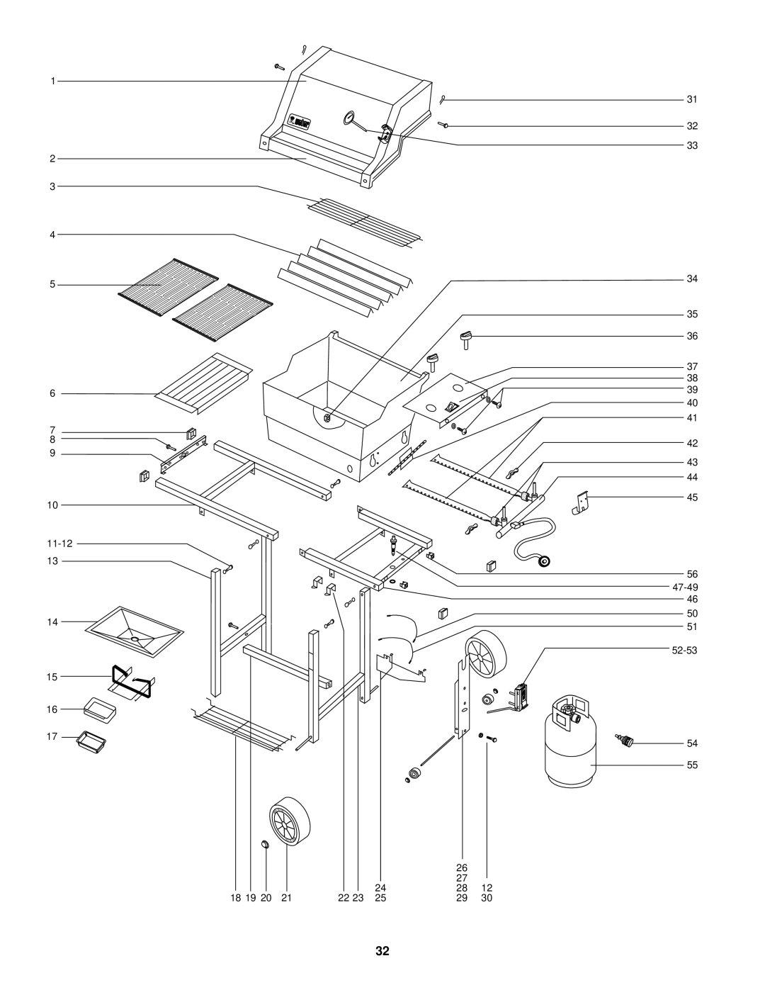 Weber 500 LX Series owner manual 11-12 56 47-49 46 50 52-53 