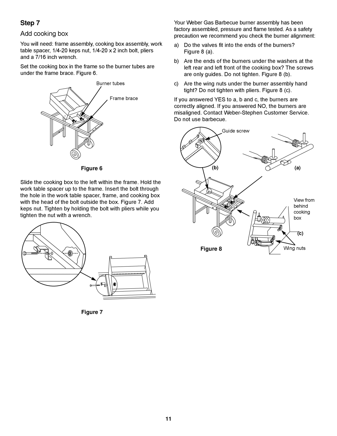 Weber 500 Series owner manual Add cooking box 