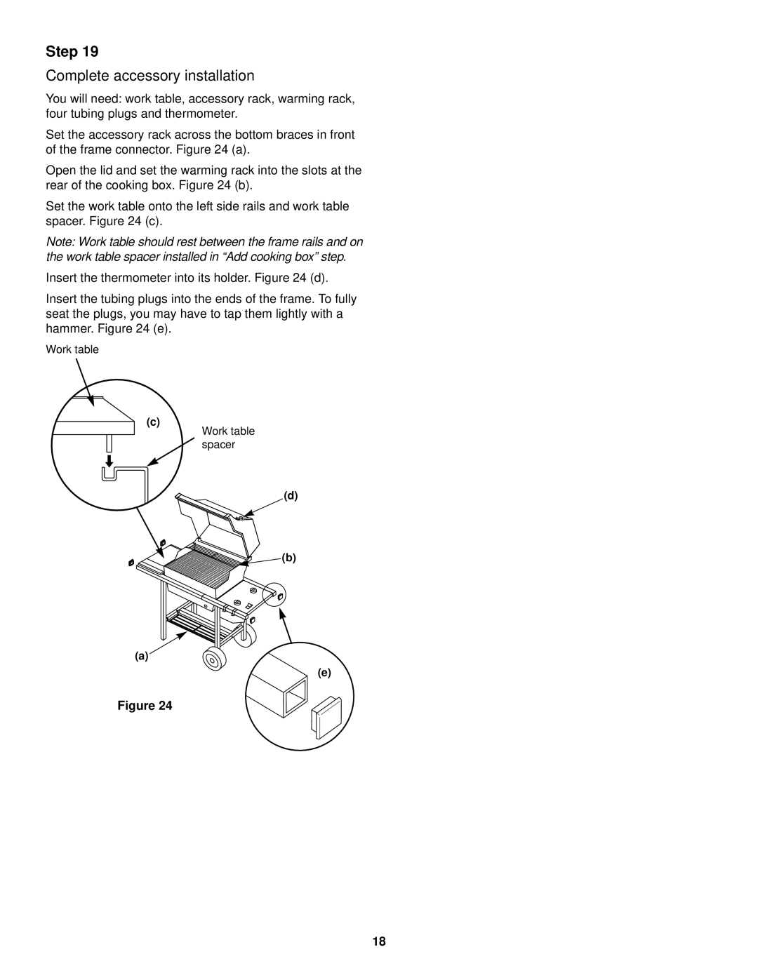 Weber 500 owner manual Complete accessory installation 