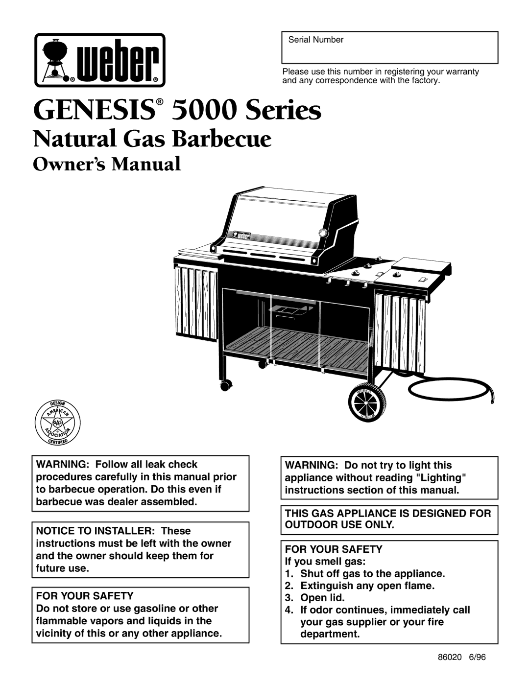 Weber owner manual Genesis 5000 Series 