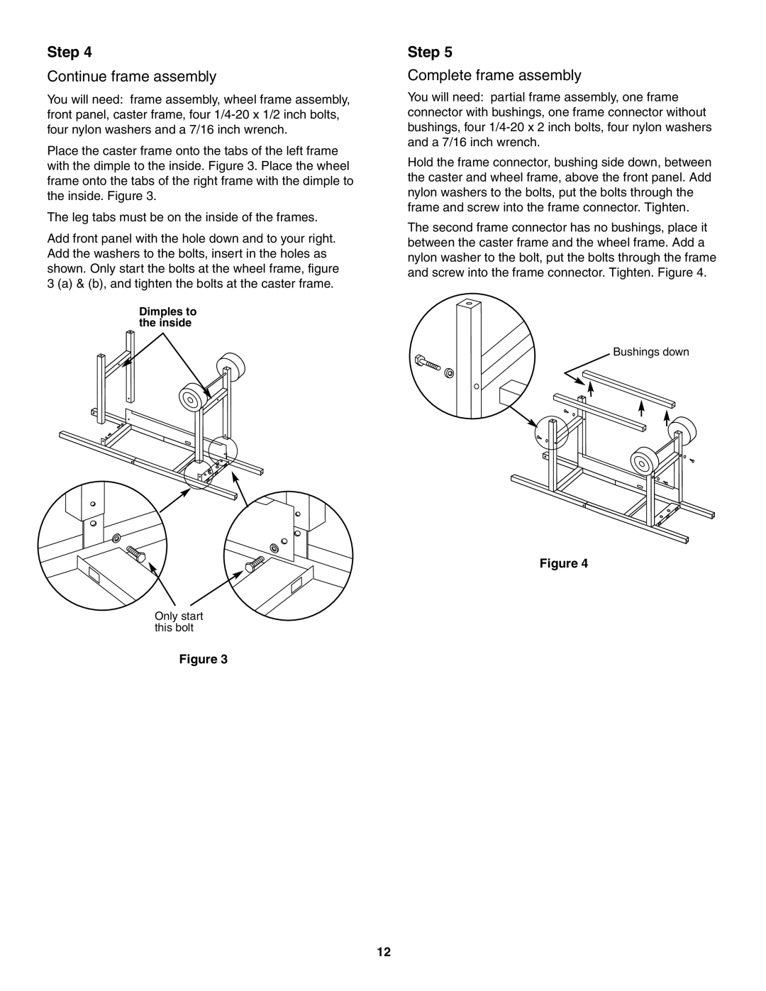 Weber 5000 owner manual Continue frame assembly, Complete frame assembly 