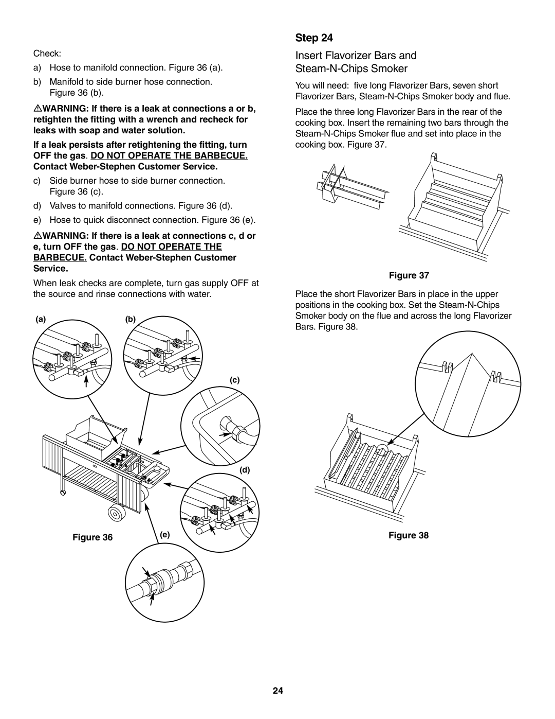 Weber 5000 owner manual Insert Flavorizer Bars Steam-N-Chips Smoker, BARBECUE. Contact Weber-Stephen Customer Service 