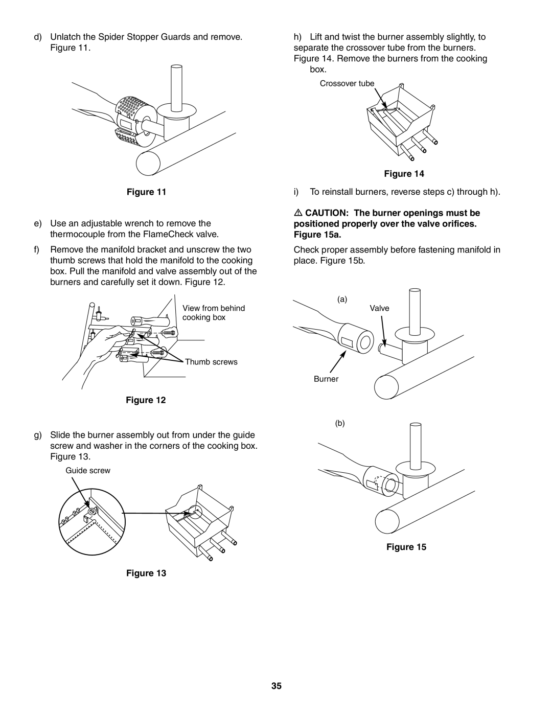 Weber 5000 owner manual View from behind cooking box Thumb screws 