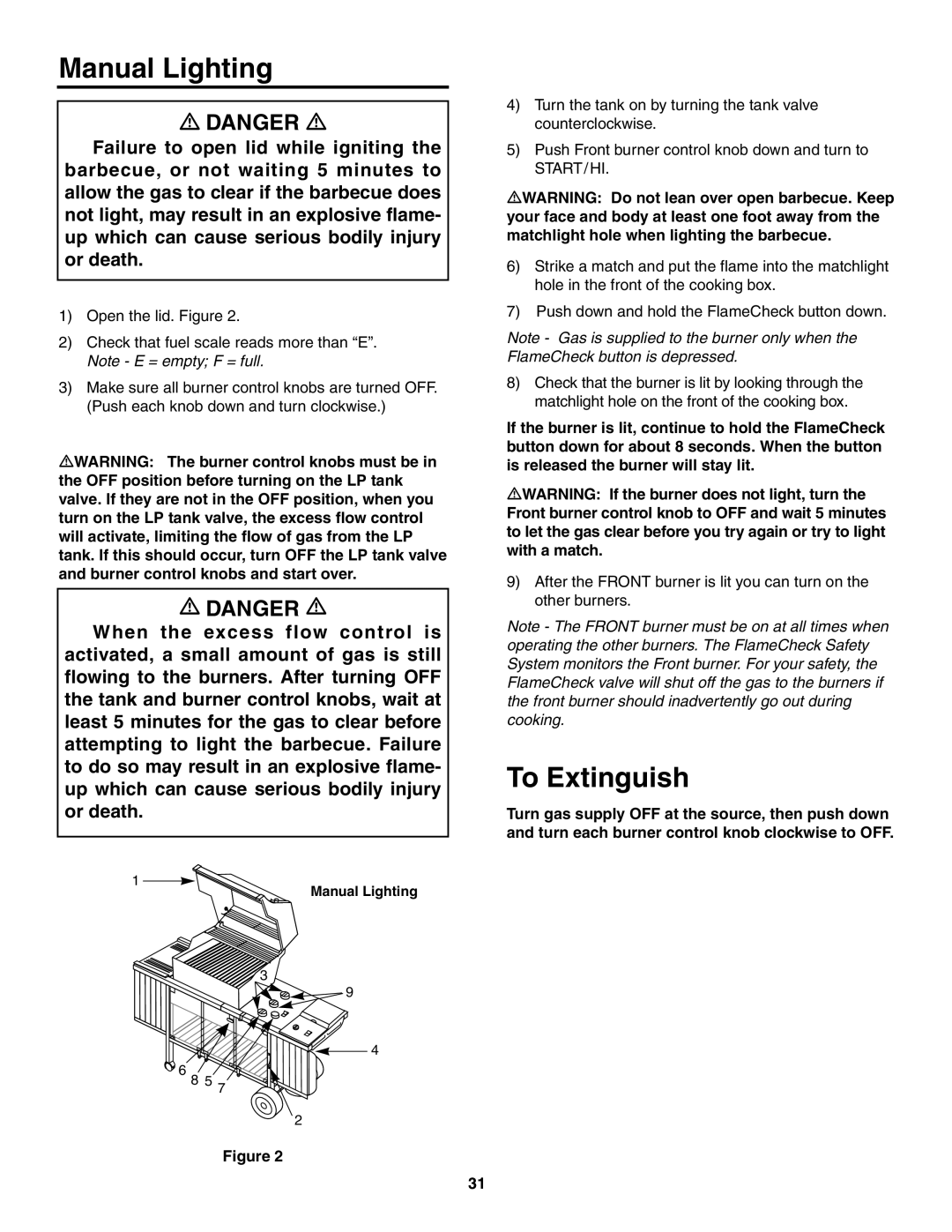 Weber 5000 owner manual Manual Lighting 