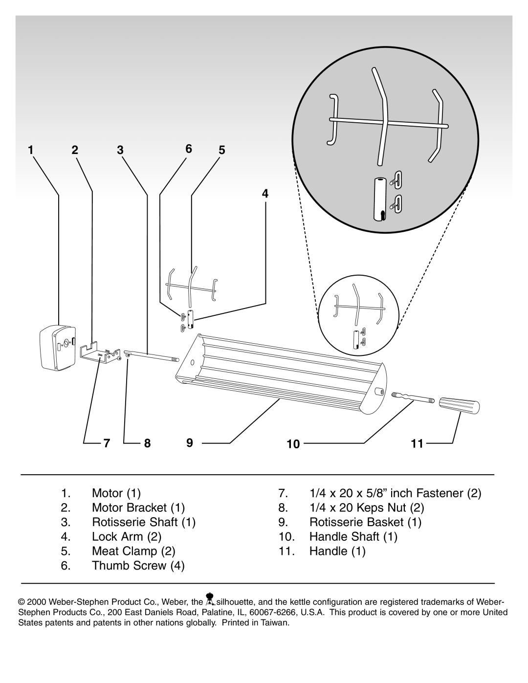 Weber 50408 8/00 manual Motor 