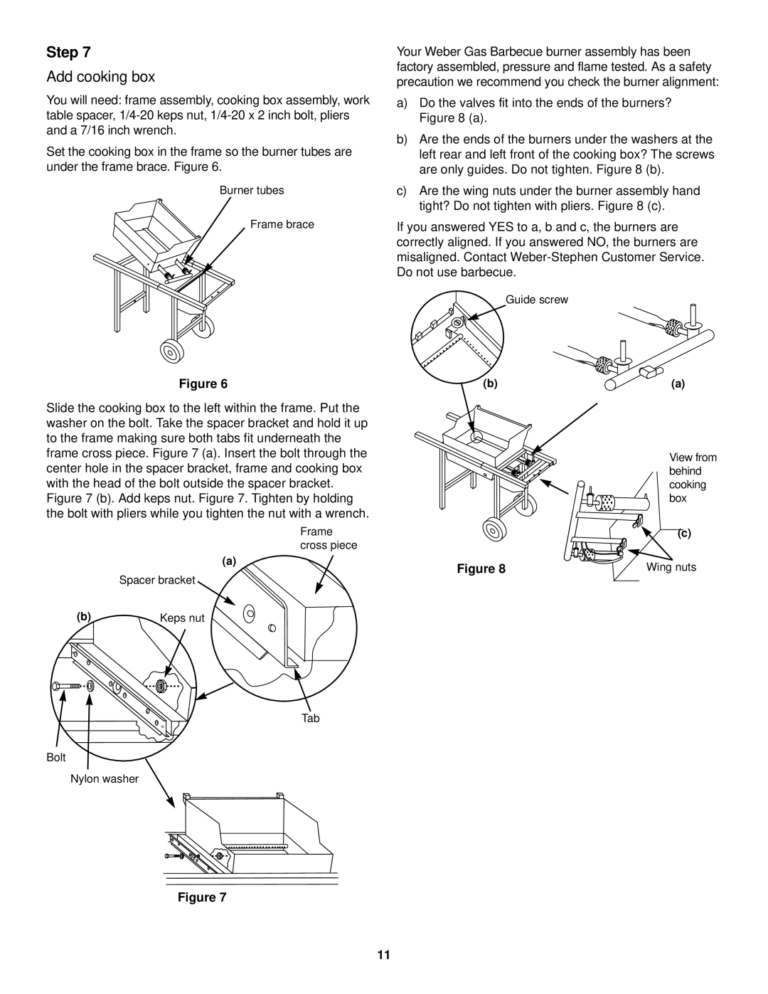 Weber 520 owner manual Add cooking box 