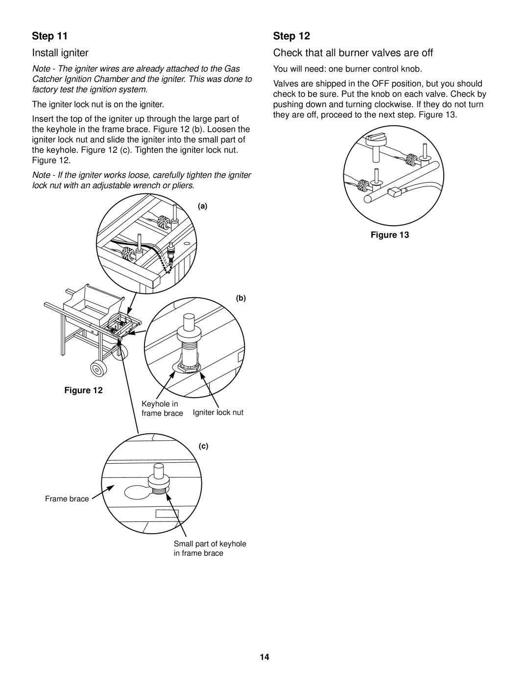 Weber 520 owner manual Install igniter, Check that all burner valves are off 