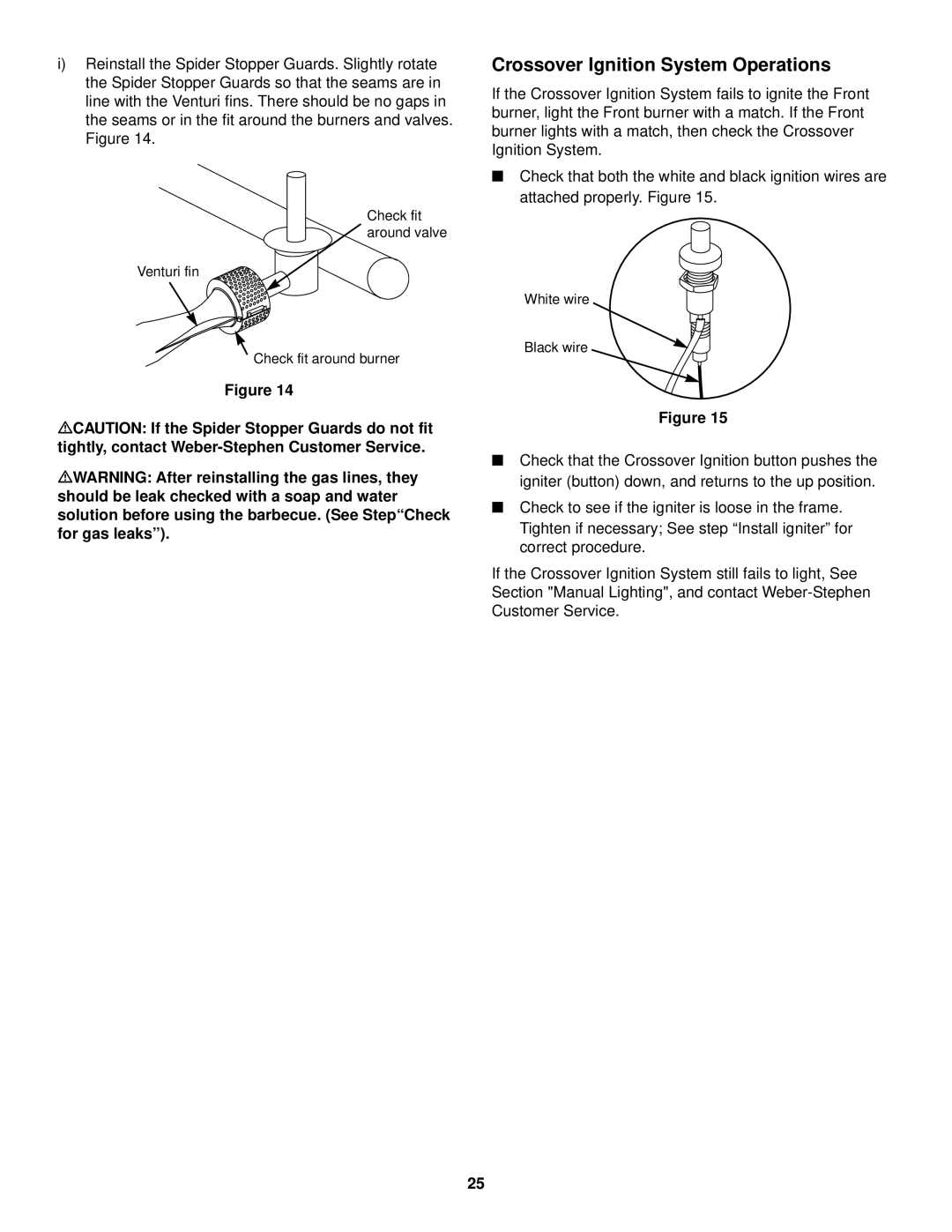 Weber 520 owner manual Crossover Ignition System Operations 