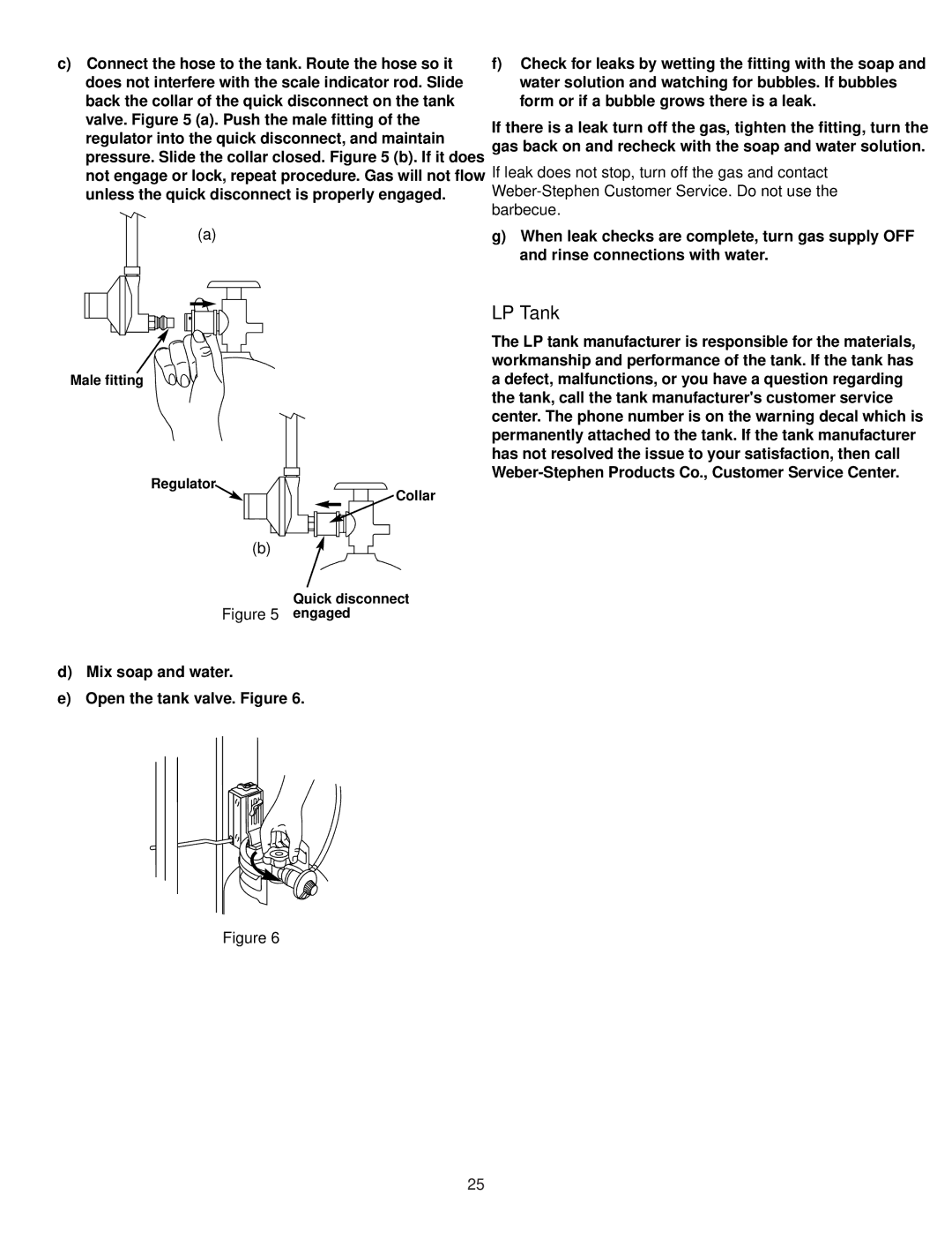 Weber 530 owner manual Engaged 