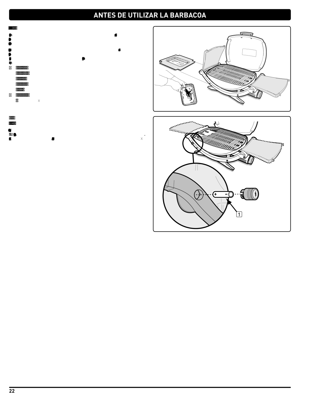 Weber 54329 instruction manual Antes DE Utilizar LA Barbacoa, Plato Recolector Y Bandeja DE Goteo Desechable 