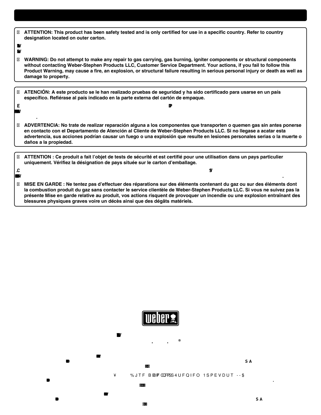 Weber 54329 instruction manual WEBER-STEPHEN Products LLC 