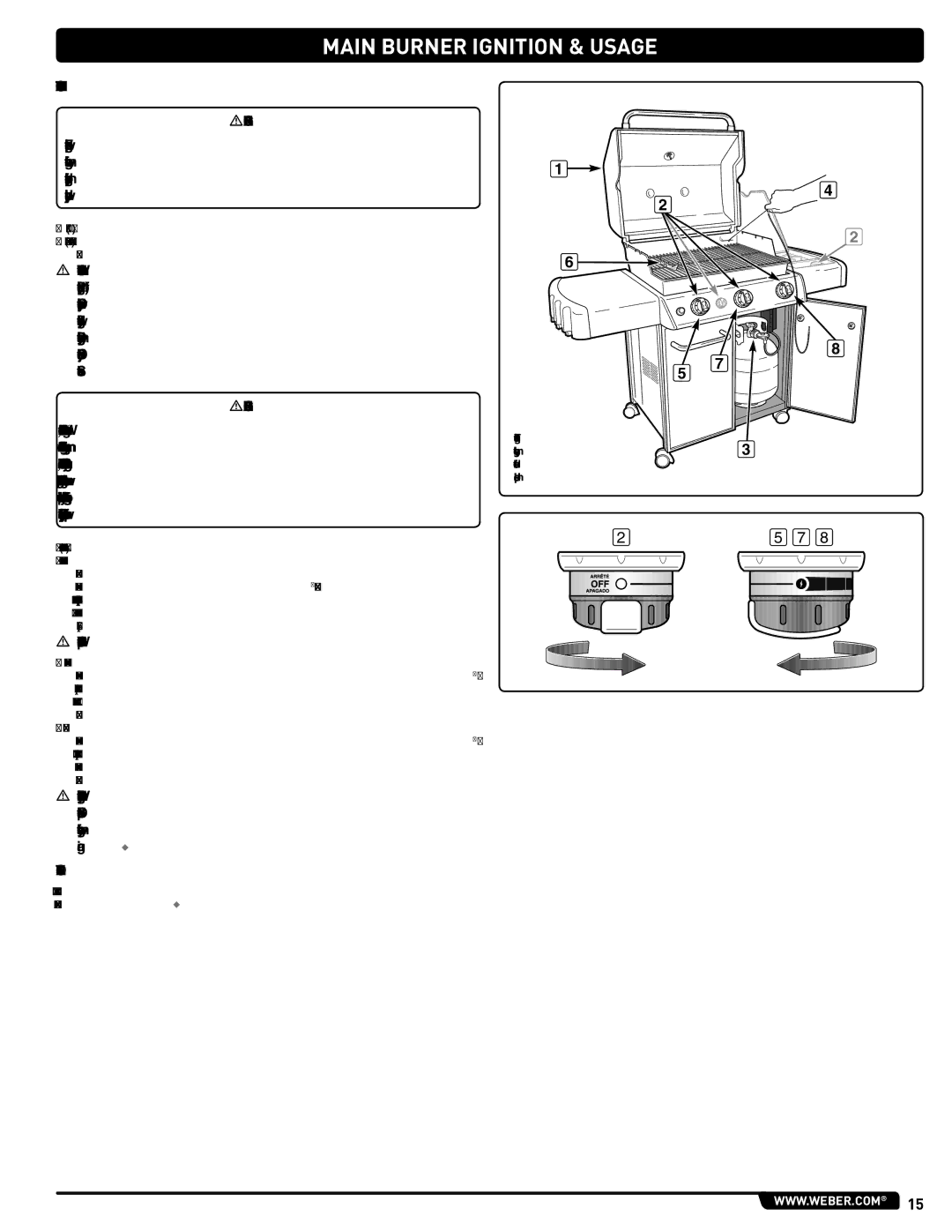 Weber 54381 manual Main Burner Manual Ignition 