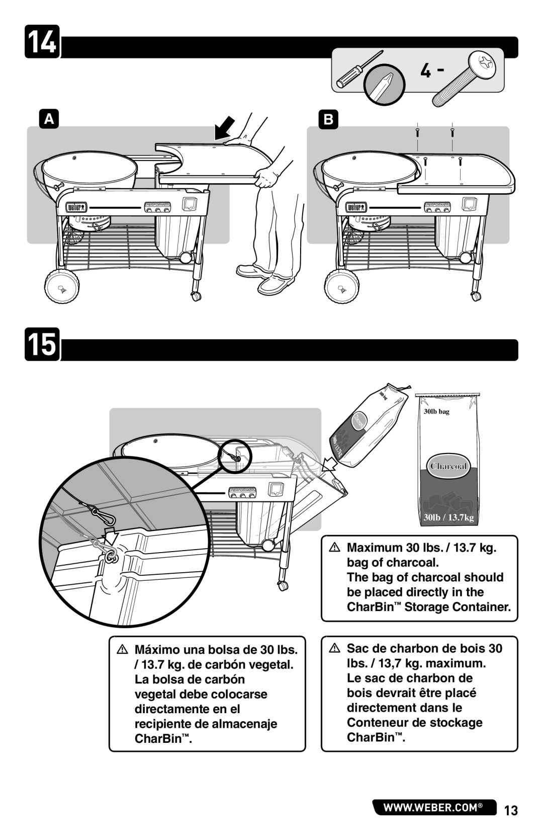 Weber 54784 manual 30lb / 13.7kg 