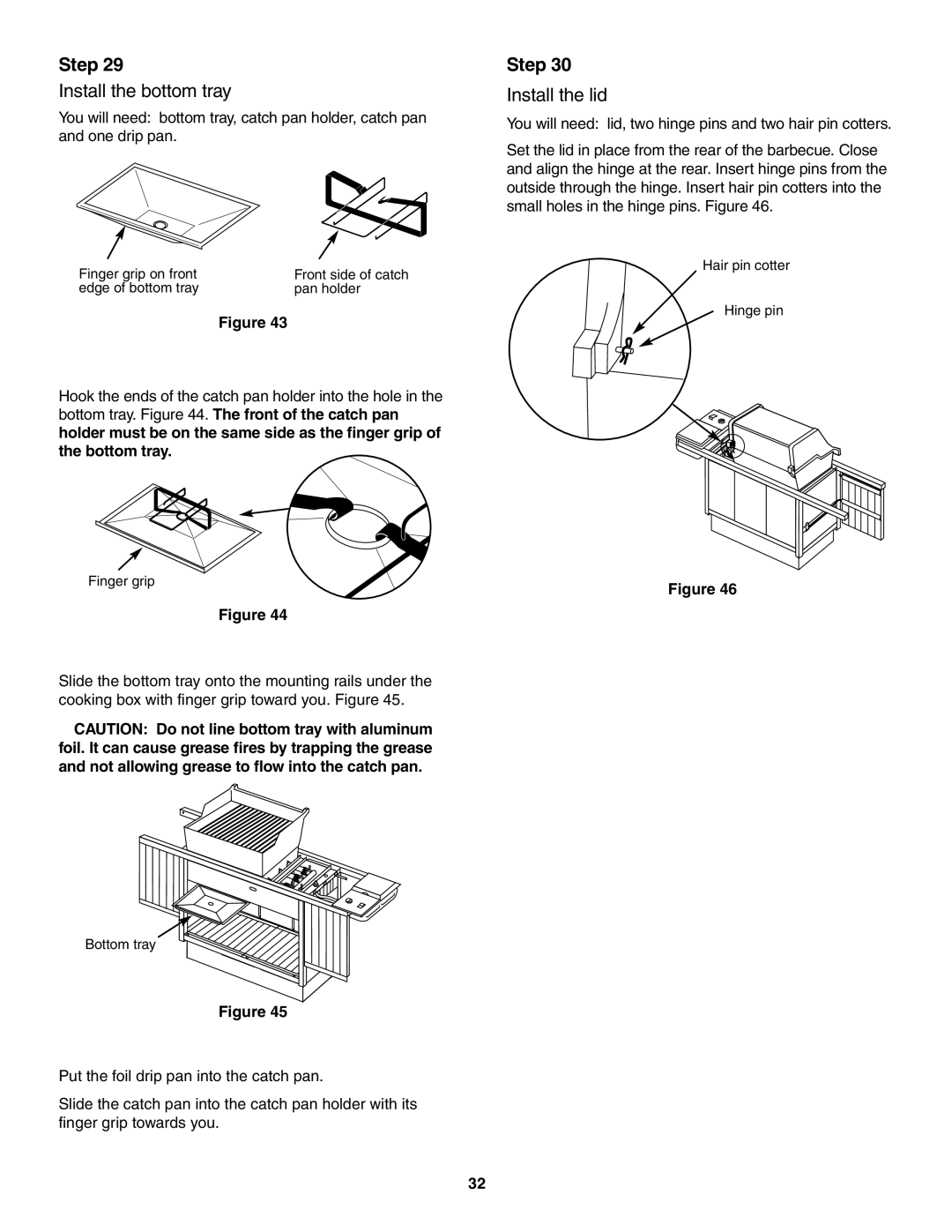 Weber 5500 owner manual Install the bottom tray, Install the lid 