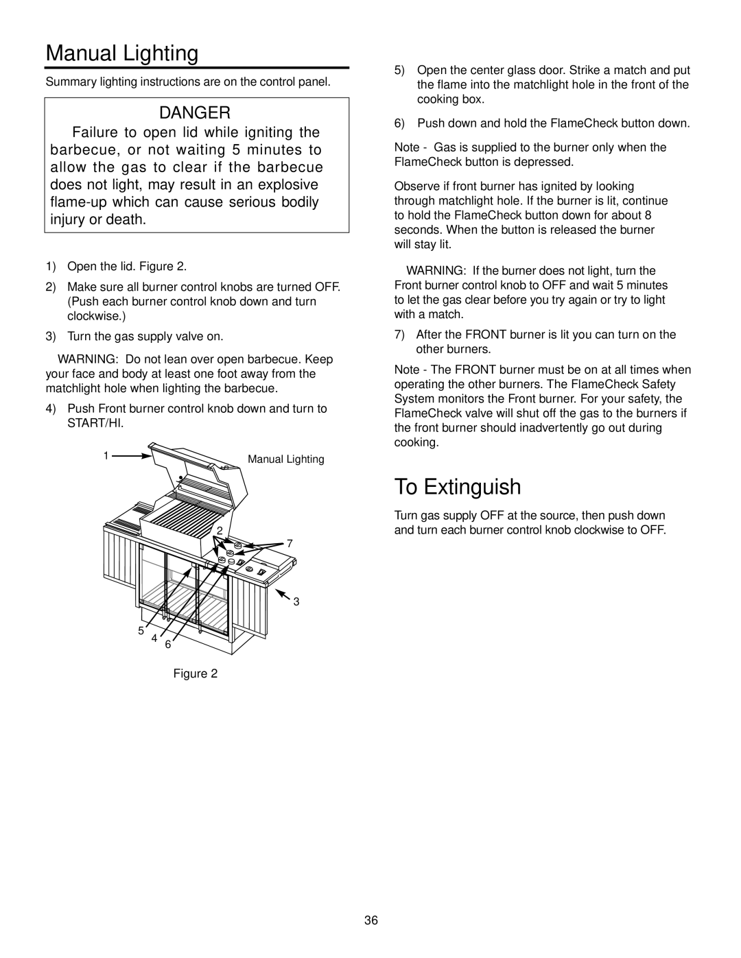 Weber 5500 owner manual Manual Lighting 