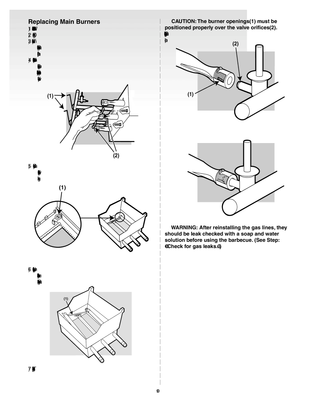 Weber 55008 manual Replacing Main Burners 