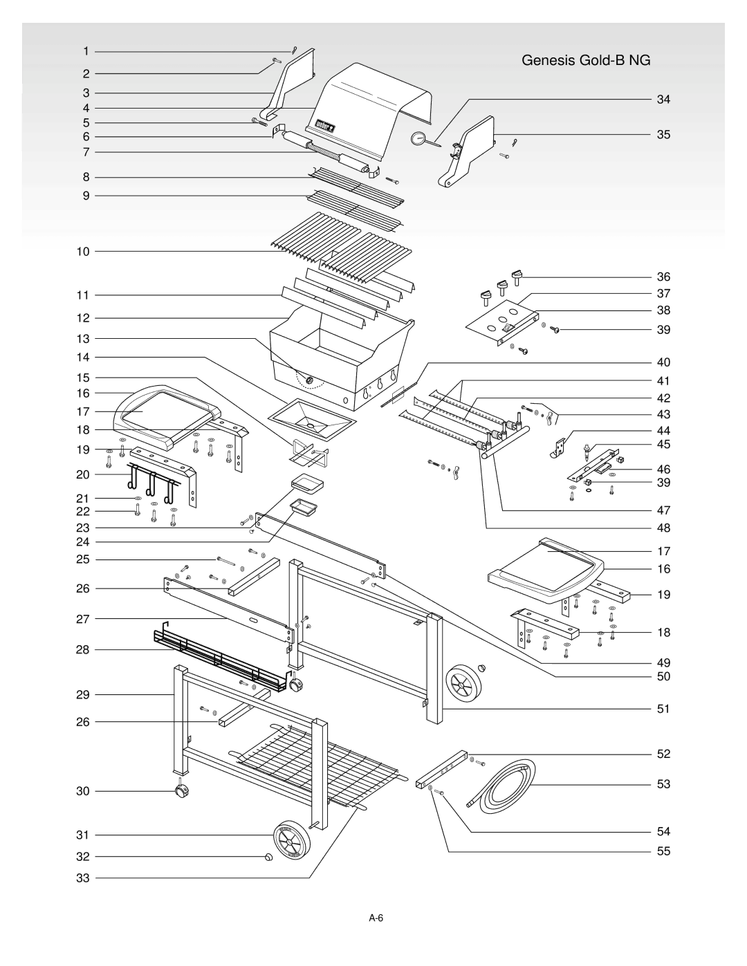 Weber 55023 1199, GENESIS GOLDB Gas Grill manual Genesis Gold-B NG 