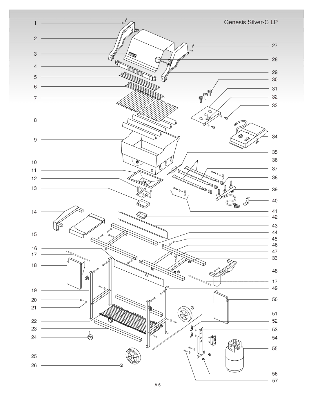 Weber 55052 0100, Liquid Propane Grill manual Genesis Silver-C LP 