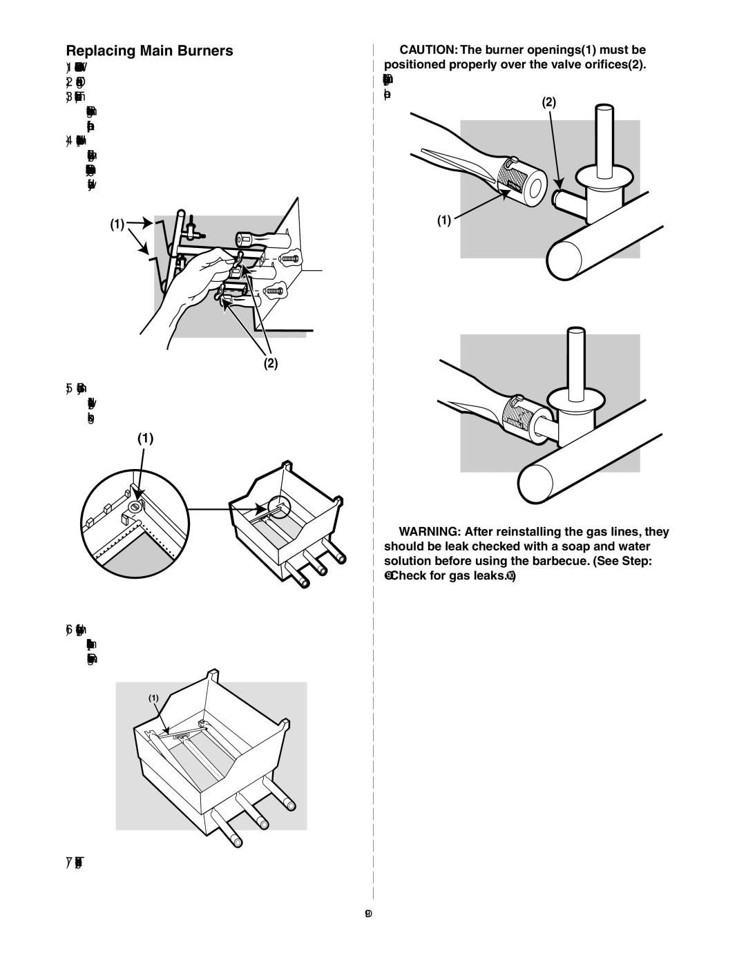 Weber 55143 manual Replacing Main Burners 