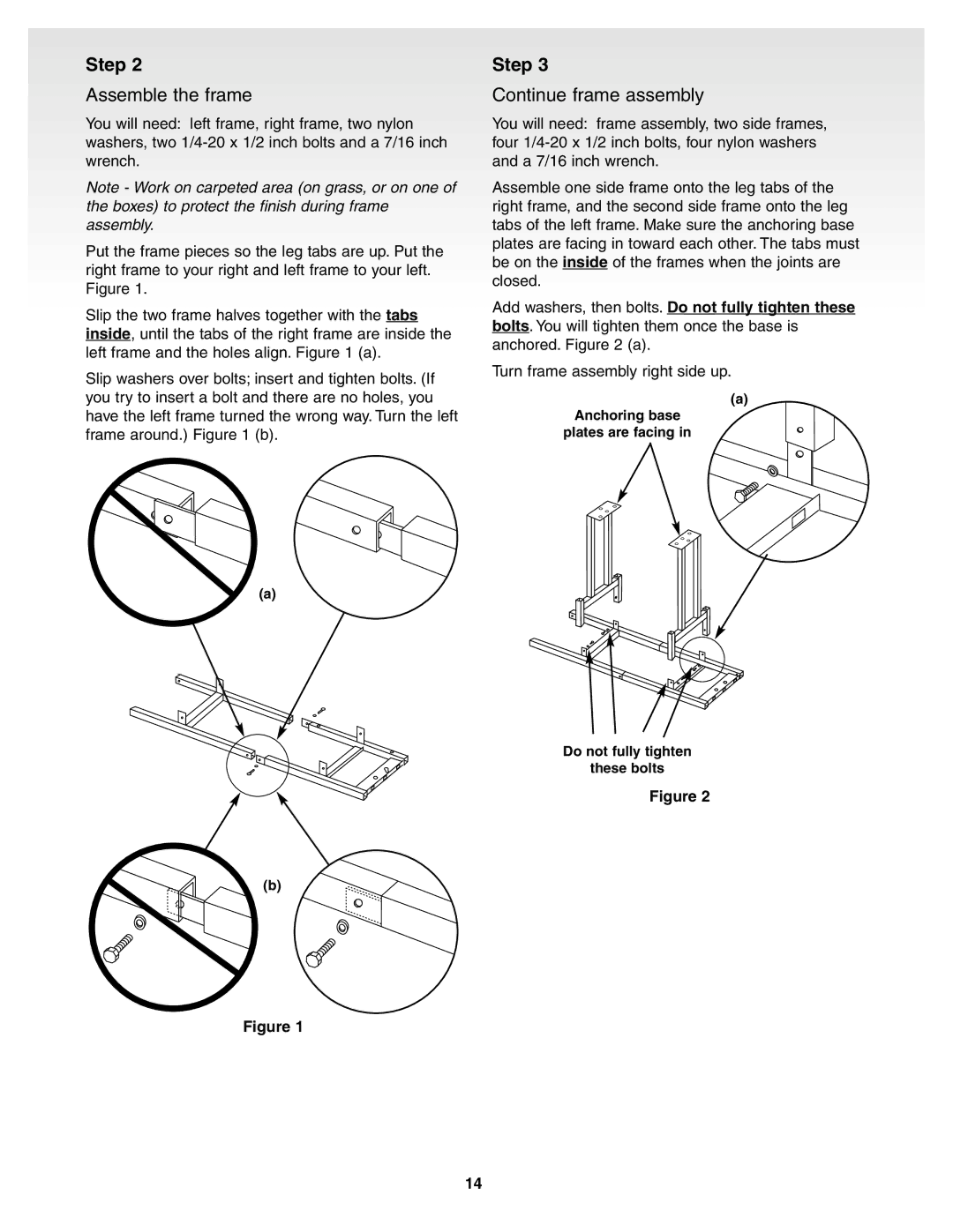 Weber 55159, Genesis Silver B Gas Grill manual Step, Assemble the frame, Continue frame assembly 