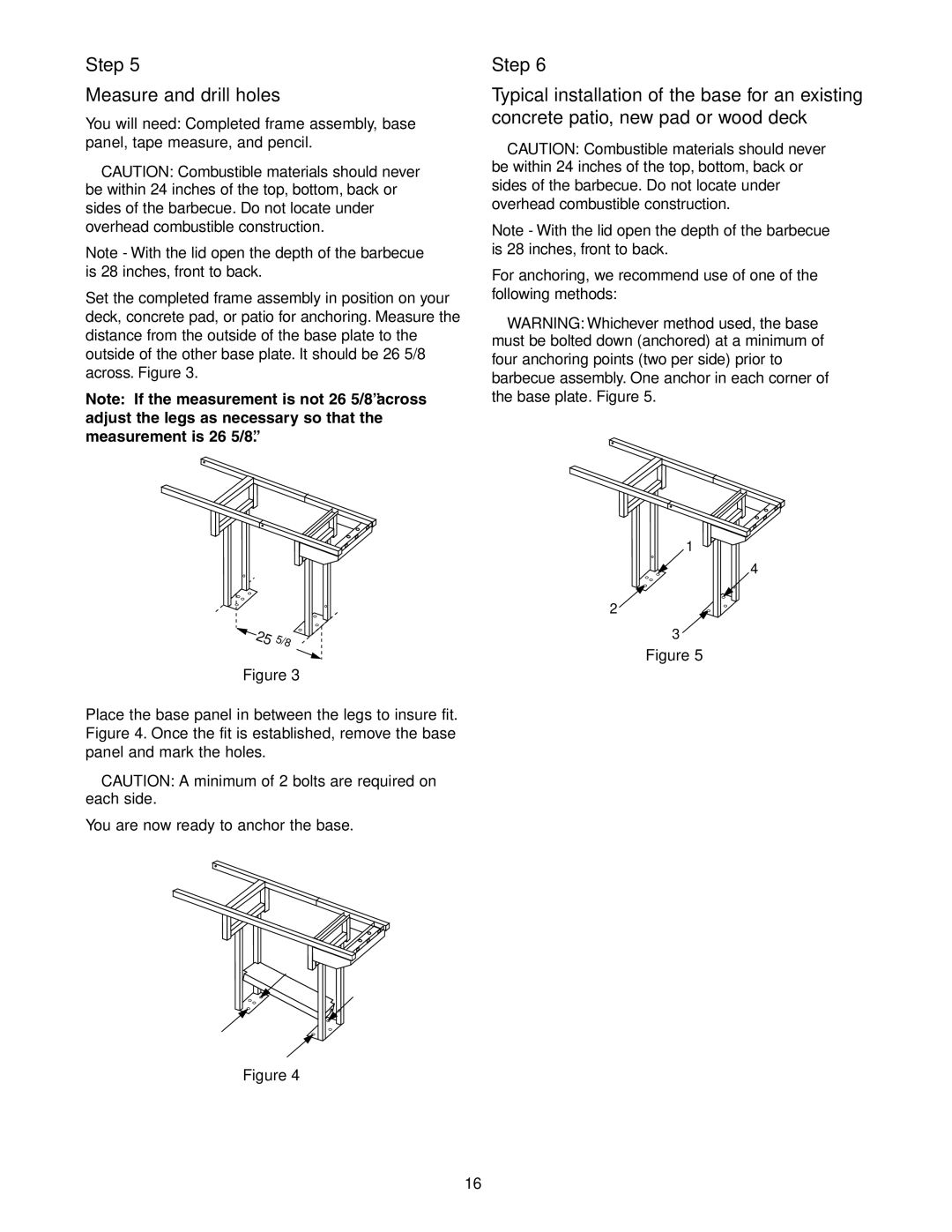 Weber 55159, Genesis Silver B Gas Grill manual Measure and drill holes 