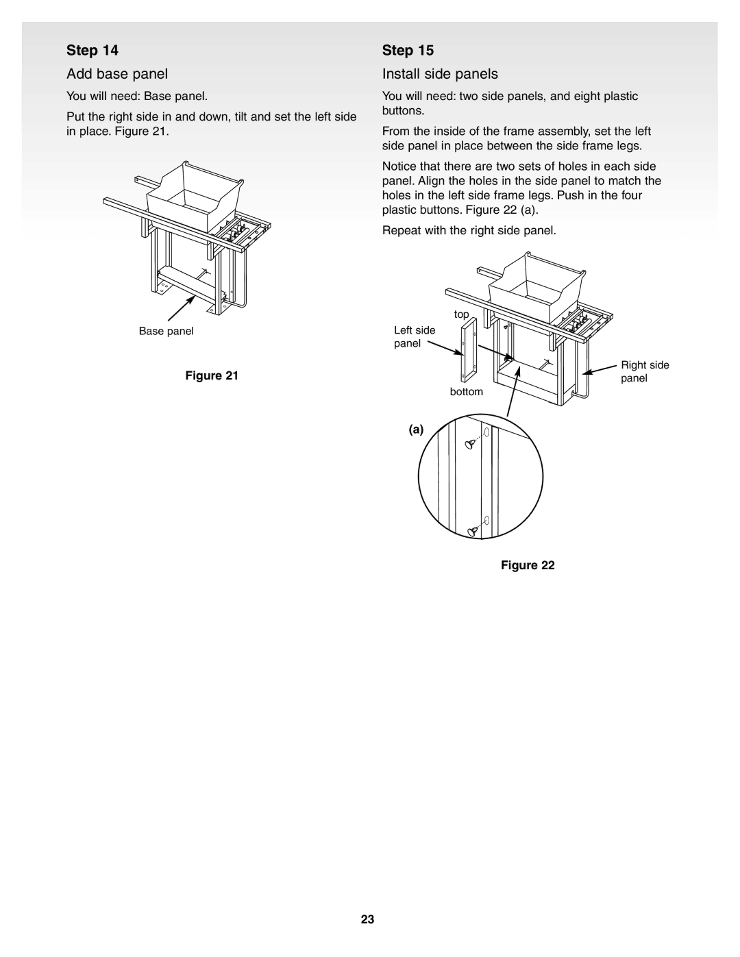 Weber Genesis Silver B Gas Grill, 55159 manual Add base panel, Install side panels 